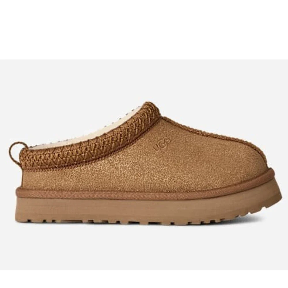 UGG Tazz Dazzle 1174130K-CHE Slipper Kids US 2 Chestnut Suede Slip On ZOGG3595